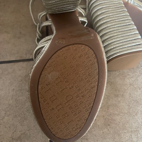 Dannijo Gianni Bini Gold Luchi Metallic Braided Platform Sandals 10M - Picture 10 of 11